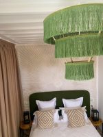 Moroccan Hdoum Fringe Pendant Lamp - Layered Artisan Light - Image 2