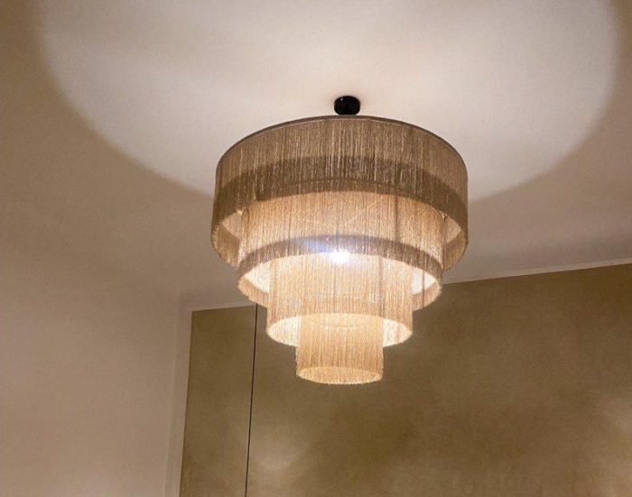 Moroccan Hdoum Fringe Pendant Lamp - Tiered Design - Image 5