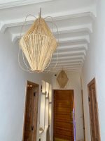 Moroccan Flared Lantern Pendant Lamp – Natural Fiber Light - Image 3