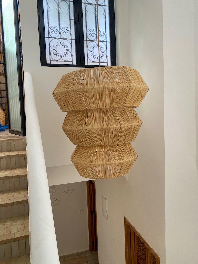 il_794xN.7541487863_fc85 Oversized Hexagonal Pendant Light – Handwoven Moroccan Design - Image 1