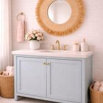 Moroccan Round Raffia Cord Mirror - Handwoven Wall Mirror