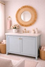 Moroccan Round Raffia Cord Mirror - Handwoven Wall Mirror