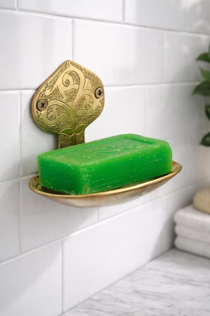 Handcrafted Brass Wall-Mounted Soap Dish – Moroccan Engraved Soap Holder for Bathroom - Image 3