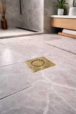Handcrafted Brass Floor Drain Cover – Decorative Square Shower Drain Grate - Image 2