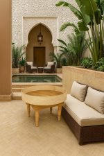 Ronde Marokkaanse Salontafel van Hout