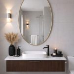 Espejo ovalado de latón hecho a mano – acabado antiguo