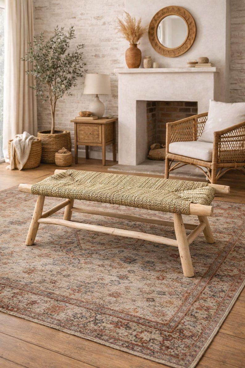 il_794xN.7575714877_rk3i Marokkaanse handgeweven bank met palmbladkoord - Image 1