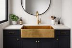 Hammered Brass Apron Front Sink – Gold Farmhouse Basin - Image 3