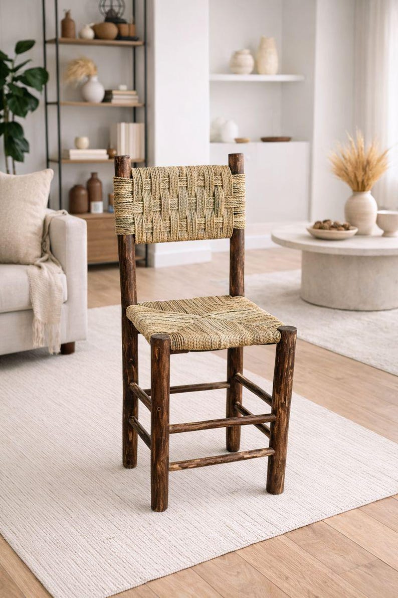 il_794xN.7577390981_823r Marokkaanse Barkruk met Koord van Palmblad - Image 1