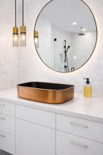 Rectangular Hammered Copper Vessel Sink – Modern Countertop Basin