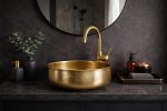 Hammered Brass Round Vessel Sink – Gold Bathroom Bowl Basin - Image 3