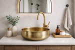 Hammered Brass Round Vessel Sink – Gold Bathroom Bowl Basin - Image 2