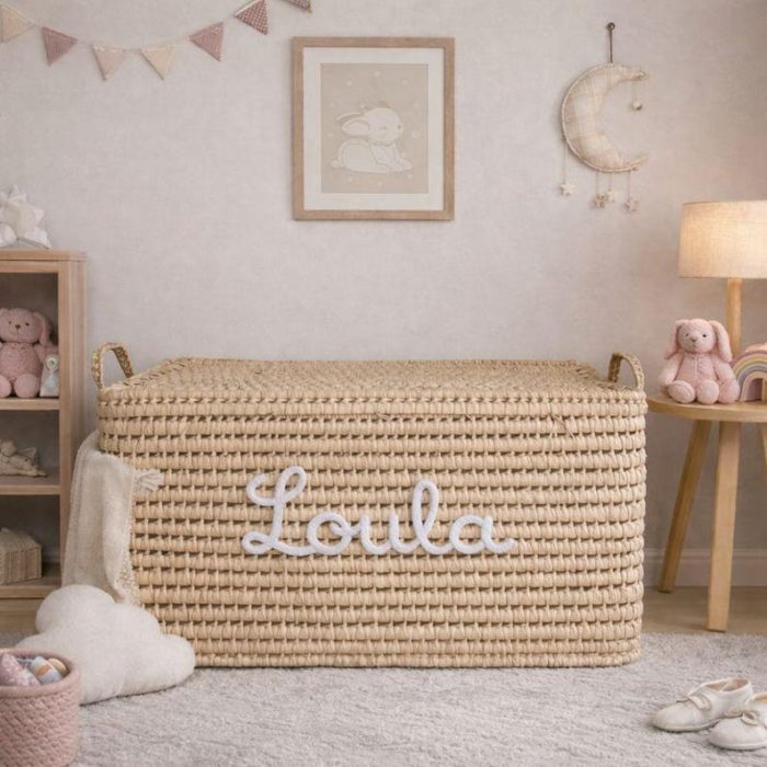 Personalised Palm Leaf Toy Chest – Custom Storage Box 80 cm - Image 6