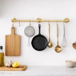 Messing wandrail met S-haken – keuken organizer hangstang