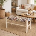 Marokkaanse bank met Boucherouite-koord – kleurrijk handgemaakt