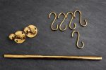 Brass Wall Rail with Hooks – Kitchen Pot & Mug Hanging Rack - Image 5