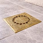 Handcrafted Brass Floor Drain Cover – Decorative Square Shower Drain Grate
