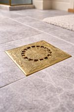 Handcrafted Brass Floor Drain Cover – Decorative Square Shower Drain Grate