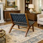 Moroccan Armchair in Nutwood with Black Leather – Handmade Reclined Lounge Chair - Image 2