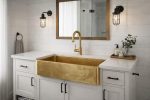 Hammered Brass Apron Front Sink – Gold Farmhouse Basin - Image 4
