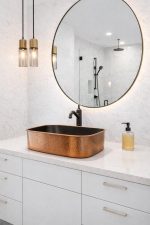 Rectangular Hammered Copper Vessel Sink – Modern Countertop Basin - Image 2