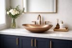 Hammered Copper Oval Vessel Sink – Low Profile Basin - Image 2