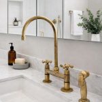 Brass Kitchen Sink Faucet & Sprayer Set – Bridge Style, Classic Design
