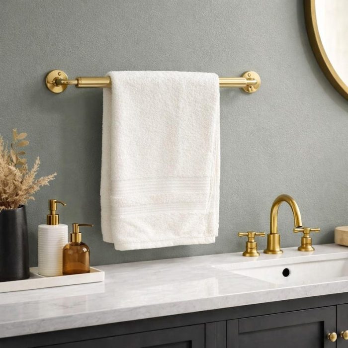 Brass Towel Bar – Wall Mounted Bathroom Hand Towel Holder - Image 4