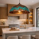 Handcrafted Aged Copper Dome Pendant