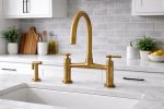 Handcrafted Unlacquered Solid Brass Bridge Kitchen Faucet – Linear Legs Design - Image 4