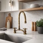 Oil Rubbed Bronze Bridge Kitchen Faucet – Vintage Style Sink Faucet - Image 2