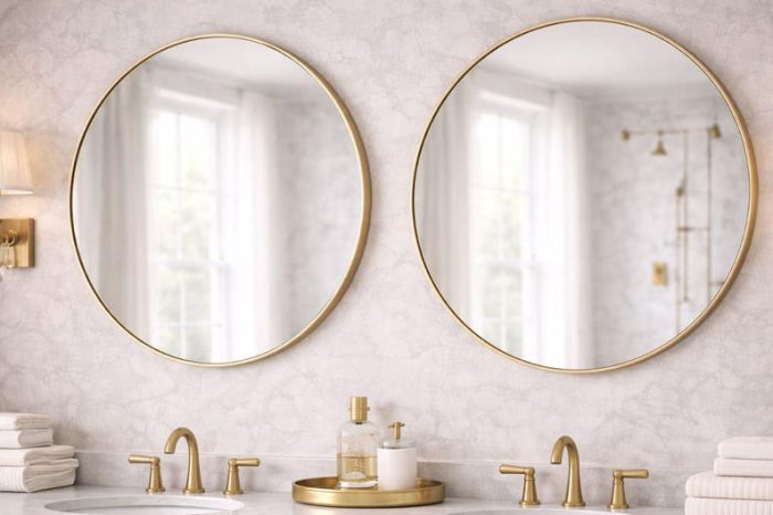Handmade Round Brass Wall Mirror | Minimalist Home Decor - Image 2