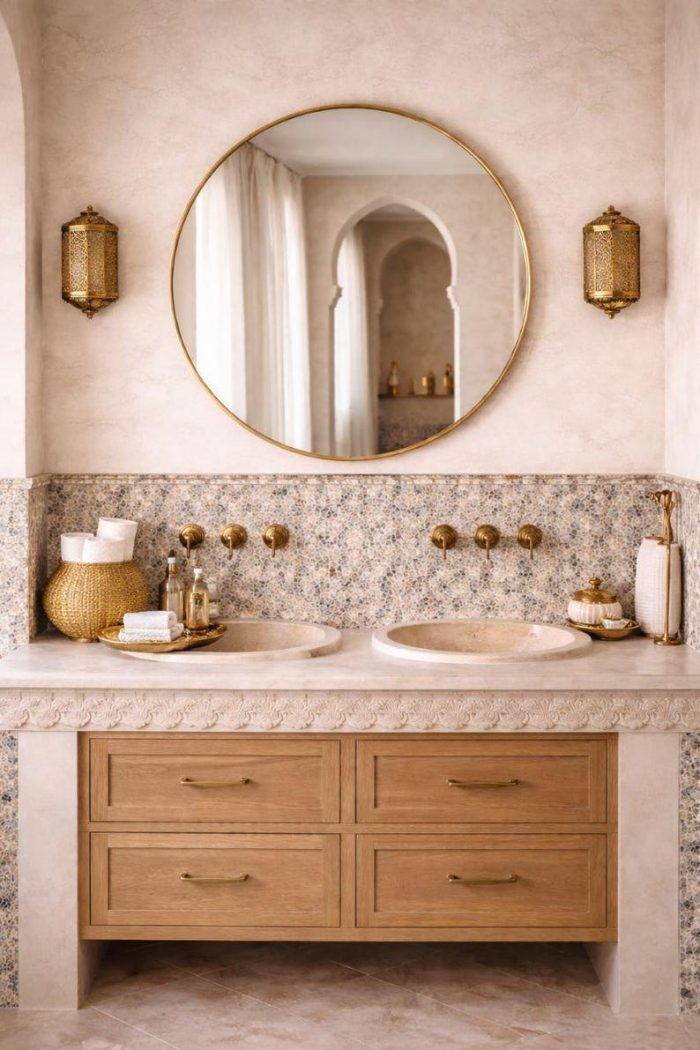 Handmade Round Brass Wall Mirror | Minimalist Home Decor - Image 7