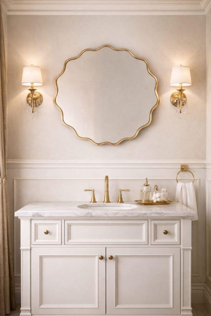 Handmade Round Brass Wall Mirror | Minimalist Home Decor - Image 4