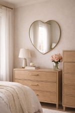 Handcrafted Heart-Shaped Brass Mirror – Gold Frame Decorative Bathroom Wall Mirror - Image 5