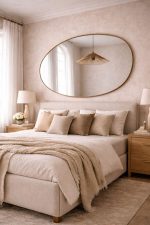 Handcrafted Oval Brass Mirror – Large Gold Frame Wall Mirror for Living Room & Entryway - Image 2