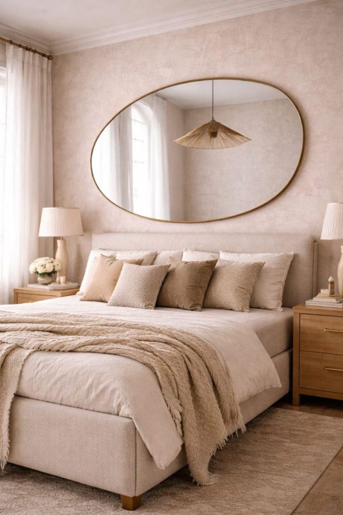 Handcrafted Oval Brass Mirror – Large Gold Frame Wall Mirror for Living Room & Entryway - Image 2