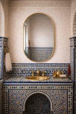 Handcrafted Arched Brass Mirror – Gold Frame Moroccan Bathroom Wall Mirror - Image 7