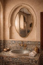 Handcrafted Decorative Arched Brass Mirror – Gold Frame Wall Mirror for Living Room & Entryway - Image 6