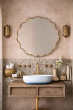 Handmade Round Brass Wall Mirror | Minimalist Home Decor - Image 2