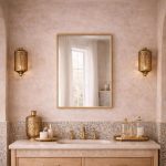 Handcrafted Rectangular Brass Mirror – Gold Frame Wall Mirror for Bedroom & Vanity