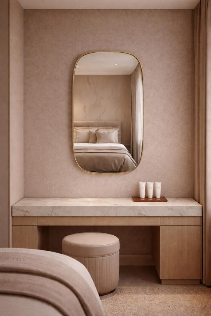 Handmade Moroccan Brass Arched Mirror | Gold Frame Bathroom Mirror - Image 2