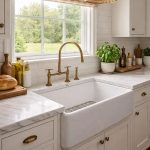 Handcrafted Aged Brass Bridge Kitchen Faucet with Side Sprayer and Sink Drain