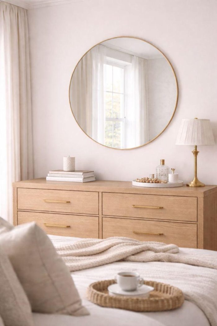 Handmade Round Brass Wall Mirror | Minimalist Home Decor - Image 6