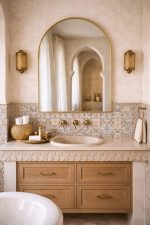 Handcrafted Arched Brass Mirror – Gold Frame Wall Mirror for Bedroom & Entryway - Image 2