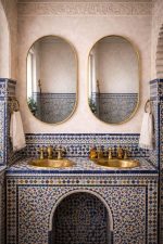 Handcrafted Arched Brass Mirror – Gold Frame Moroccan Bathroom Wall Mirror - Image 3