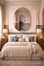 Handcrafted Arched Brass Mirror – Gold Frame Moroccan Bathroom Wall Mirror - Image 2