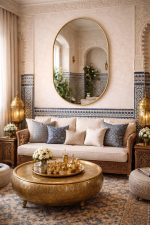 Handcrafted Arched Brass Mirror – Gold Frame Moroccan Bathroom Wall Mirror - Image 4