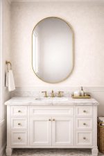 Handcrafted Arched Brass Mirror – Gold Frame Moroccan Bathroom Wall Mirror - Image 6