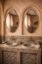 Handcrafted Decorative Arched Brass Mirror – Gold Frame Wall Mirror for Living Room & Entryway - Image 3